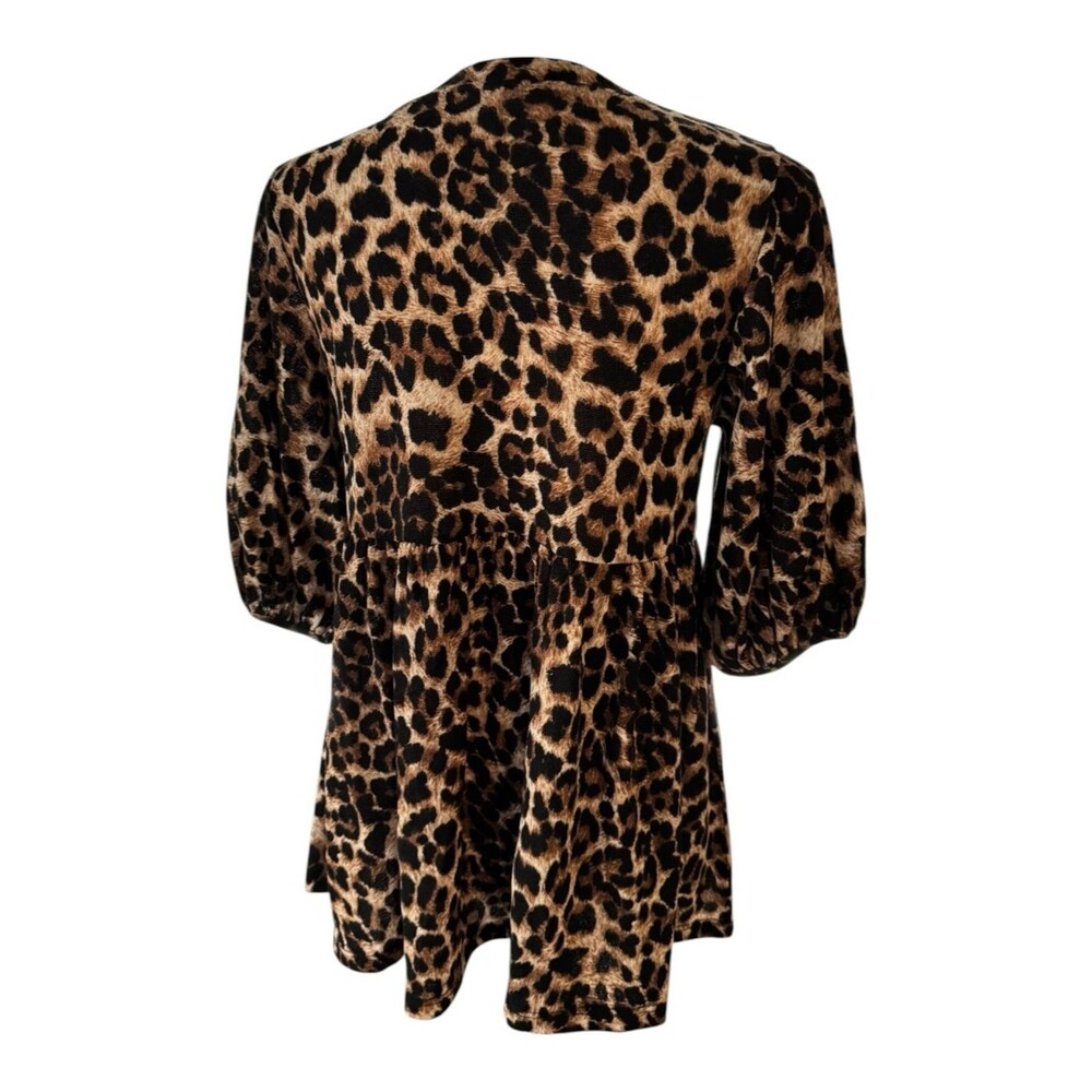 Lime + Chile Leopard Print Peplum Top - Brown - Picture 6 of 10